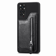 Ultra-thin Silicone Gel Soft Case Cover with Magnetic S04D for Xiaomi Redmi Note 11 4G (2022) Black