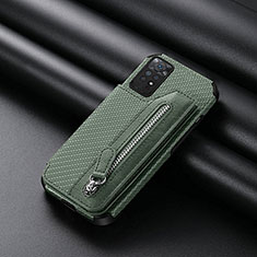 Ultra-thin Silicone Gel Soft Case Cover with Magnetic S04D for Xiaomi Redmi Note 11 Pro 4G Green