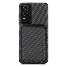 Ultra-thin Silicone Gel Soft Case Cover with Magnetic S04D for Xiaomi Redmi Note 11 Pro+ Plus 5G Black