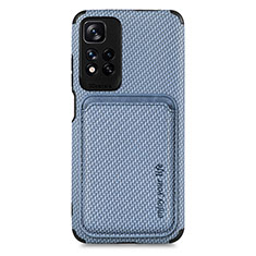 Ultra-thin Silicone Gel Soft Case Cover with Magnetic S04D for Xiaomi Redmi Note 11 Pro+ Plus 5G Blue