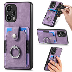 Ultra-thin Silicone Gel Soft Case Cover with Magnetic S04D for Xiaomi Redmi Note 12 Turbo 5G Purple