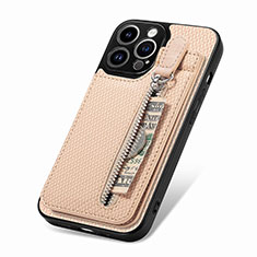 Ultra-thin Silicone Gel Soft Case Cover with Magnetic S05D for Apple iPhone 16 Pro Gold