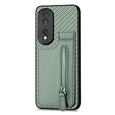 Ultra-thin Silicone Gel Soft Case Cover with Magnetic S05D for Huawei Honor 80 Pro Flat 5G Green