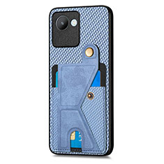 Ultra-thin Silicone Gel Soft Case Cover with Magnetic S05D for Realme C30s Blue