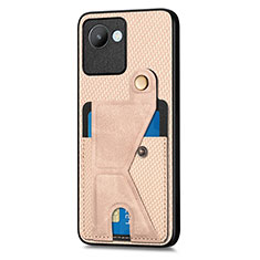 Ultra-thin Silicone Gel Soft Case Cover with Magnetic S05D for Realme C30s Gold