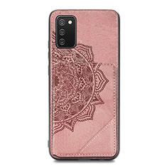 Ultra-thin Silicone Gel Soft Case Cover with Magnetic S05D for Samsung Galaxy A03s Rose Gold