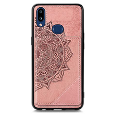Ultra-thin Silicone Gel Soft Case Cover with Magnetic S05D for Samsung Galaxy A10s Rose Gold