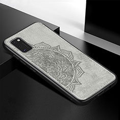 Ultra-thin Silicone Gel Soft Case Cover with Magnetic S05D for Samsung Galaxy A41 Gray