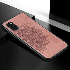 Ultra-thin Silicone Gel Soft Case Cover with Magnetic S05D for Samsung Galaxy A41 Rose Gold