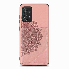 Ultra-thin Silicone Gel Soft Case Cover with Magnetic S05D for Samsung Galaxy A52 4G Rose Gold