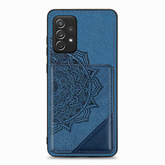 Ultra-thin Silicone Gel Soft Case Cover with Magnetic S05D for Samsung Galaxy A72 5G Blue