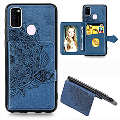 Ultra-thin Silicone Gel Soft Case Cover with Magnetic S05D for Samsung Galaxy M30s Blue