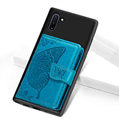 Ultra-thin Silicone Gel Soft Case Cover with Magnetic S05D for Samsung Galaxy Note 10 5G Blue