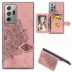Ultra-thin Silicone Gel Soft Case Cover with Magnetic S05D for Samsung Galaxy Note 20 Ultra 5G Rose Gold
