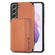 Ultra-thin Silicone Gel Soft Case Cover with Magnetic S05D for Samsung Galaxy S22 5G Brown