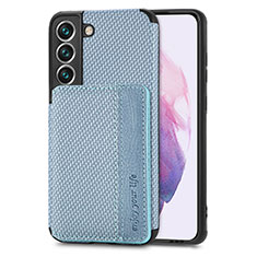 Ultra-thin Silicone Gel Soft Case Cover with Magnetic S05D for Samsung Galaxy S22 Plus 5G Blue