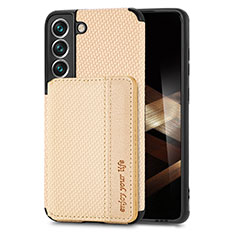 Ultra-thin Silicone Gel Soft Case Cover with Magnetic S05D for Samsung Galaxy S25 5G Gold