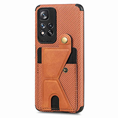 Ultra-thin Silicone Gel Soft Case Cover with Magnetic S05D for Xiaomi Mi 11i 5G (2022) Brown