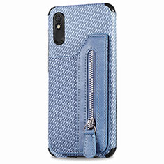 Ultra-thin Silicone Gel Soft Case Cover with Magnetic S05D for Xiaomi Redmi 9i Blue