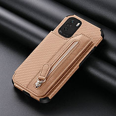 Ultra-thin Silicone Gel Soft Case Cover with Magnetic S05D for Xiaomi Redmi K40 5G Gold