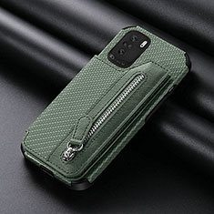 Ultra-thin Silicone Gel Soft Case Cover with Magnetic S05D for Xiaomi Redmi K40 5G Green