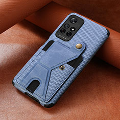 Ultra-thin Silicone Gel Soft Case Cover with Magnetic S05D for Xiaomi Redmi Note 11 5G Blue