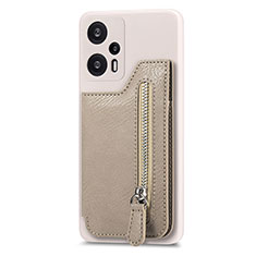 Ultra-thin Silicone Gel Soft Case Cover with Magnetic S05D for Xiaomi Redmi Note 12 Turbo 5G Khaki