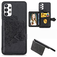 Ultra-thin Silicone Gel Soft Case Cover with Magnetic S06D for Samsung Galaxy A32 5G Black