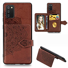 Ultra-thin Silicone Gel Soft Case Cover with Magnetic S06D for Samsung Galaxy F02S SM-E025F Brown