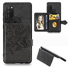 Ultra-thin Silicone Gel Soft Case Cover with Magnetic S06D for Samsung Galaxy M02s Black