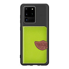 Ultra-thin Silicone Gel Soft Case Cover with Magnetic S06D for Samsung Galaxy S20 Ultra Green
