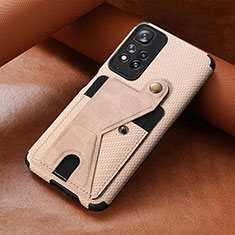 Ultra-thin Silicone Gel Soft Case Cover with Magnetic S06D for Xiaomi Mi 11i 5G (2022) Gold