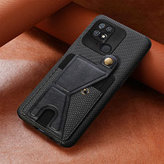 Ultra-thin Silicone Gel Soft Case Cover with Magnetic S06D for Xiaomi Redmi 10 India Black
