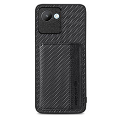 Ultra-thin Silicone Gel Soft Case Cover with Magnetic S07D for Realme C30s Black