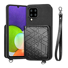 Ultra-thin Silicone Gel Soft Case Cover with Magnetic S07D for Samsung Galaxy A22 4G Black