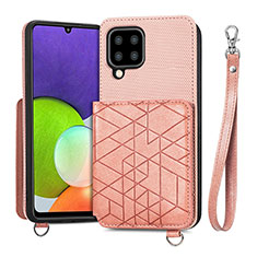 Ultra-thin Silicone Gel Soft Case Cover with Magnetic S07D for Samsung Galaxy A22 4G Pink