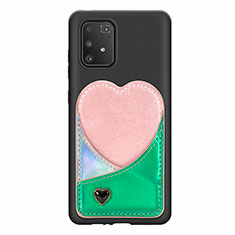 Ultra-thin Silicone Gel Soft Case Cover with Magnetic S07D for Samsung Galaxy A91 Green