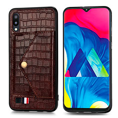 Ultra-thin Silicone Gel Soft Case Cover with Magnetic S07D for Samsung Galaxy M10 Brown