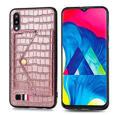 Ultra-thin Silicone Gel Soft Case Cover with Magnetic S07D for Samsung Galaxy M10 Rose Gold