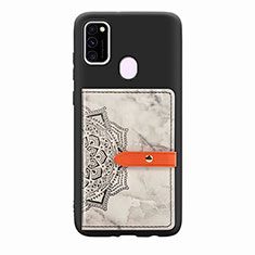 Ultra-thin Silicone Gel Soft Case Cover with Magnetic S07D for Samsung Galaxy M30s Gray