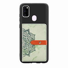 Ultra-thin Silicone Gel Soft Case Cover with Magnetic S07D for Samsung Galaxy M30s Green