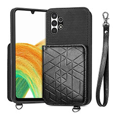 Ultra-thin Silicone Gel Soft Case Cover with Magnetic S08D for Samsung Galaxy A13 4G Black