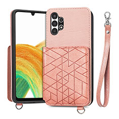 Ultra-thin Silicone Gel Soft Case Cover with Magnetic S08D for Samsung Galaxy A13 4G Pink
