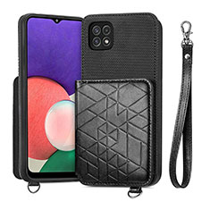 Ultra-thin Silicone Gel Soft Case Cover with Magnetic S08D for Samsung Galaxy A22s 5G Black