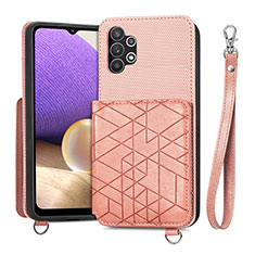 Ultra-thin Silicone Gel Soft Case Cover with Magnetic S08D for Samsung Galaxy A32 4G Pink