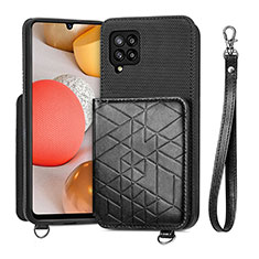 Ultra-thin Silicone Gel Soft Case Cover with Magnetic S08D for Samsung Galaxy A42 5G Black