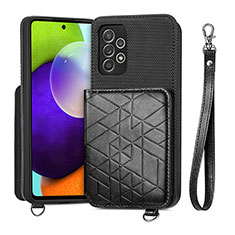 Ultra-thin Silicone Gel Soft Case Cover with Magnetic S08D for Samsung Galaxy A52s 5G Black