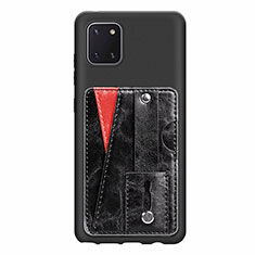 Ultra-thin Silicone Gel Soft Case Cover with Magnetic S08D for Samsung Galaxy A81 Black