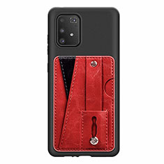 Ultra-thin Silicone Gel Soft Case Cover with Magnetic S08D for Samsung Galaxy A91 Red