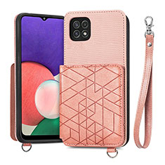 Ultra-thin Silicone Gel Soft Case Cover with Magnetic S08D for Samsung Galaxy F42 5G Pink